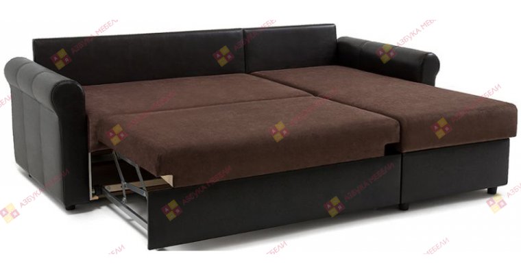 Рейн-Люкс  Страйп Темный угловой диван